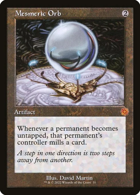 Mesmeric Orb, carta Magic di tipo Artifact illustrata da David Martin