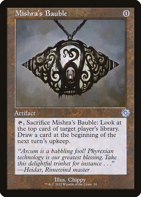 Mishra's Bauble, carta Magic di tipo Artifact illustrata da Chippy