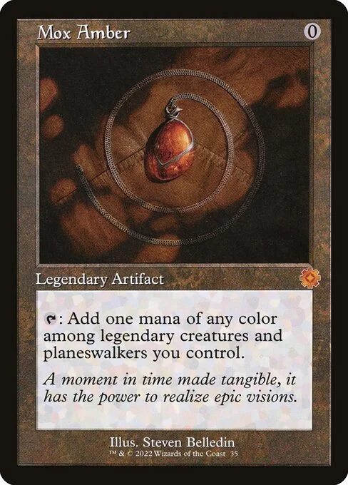 Mox Amber, carta Magic di tipo Legendary Artifact illustrata da Steven Belledin