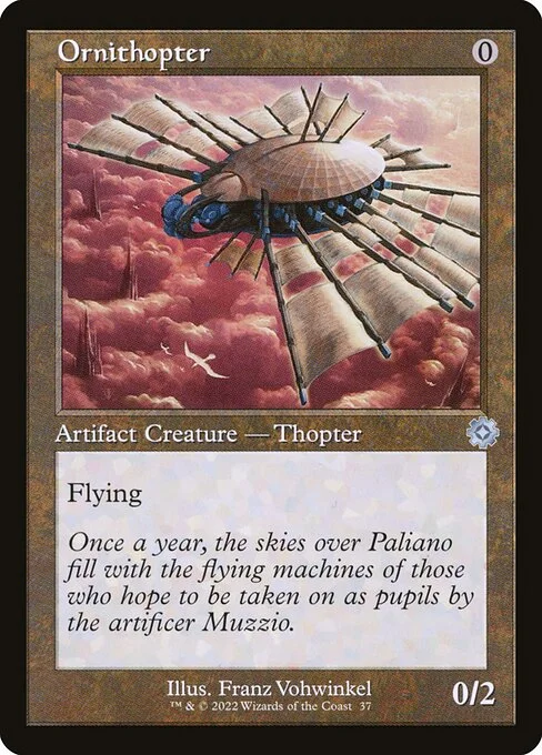 Ornithopter, carta Magic di tipo Artifact Creature — Thopter illustrata da Franz Vohwinkel