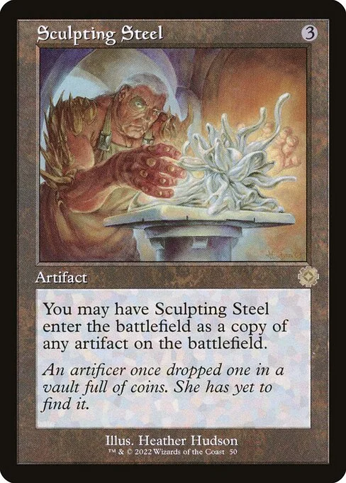 Sculpting Steel, carta Magic di tipo Artifact illustrata da Heather Hudson