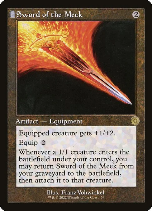 Sword of the Meek, carta Magic di tipo Artifact — Equipment illustrata da Franz Vohwinkel