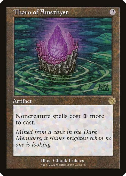 Thorn of Amethyst, carta Magic di tipo Artifact illustrata da Chuck Lukacs