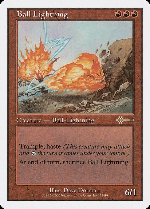 Ball Lightning, carta Magic di tipo Creature — Elemental illustrata da Dave Dorman