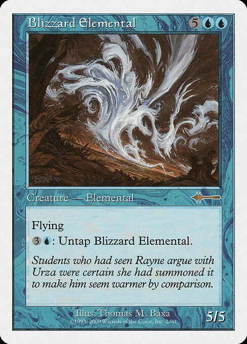 Blizzard Elemental, carta Magic di tipo Creature — Elemental illustrata da Thomas M. Baxa
