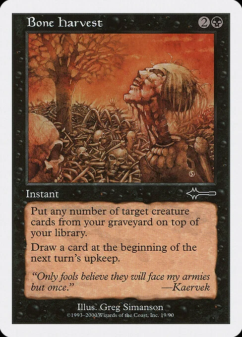Bone Harvest, carta Magic di tipo Instant illustrata da Greg Simanson