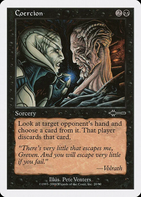 Coercion, carta Magic di tipo Sorcery illustrata da Pete Venters