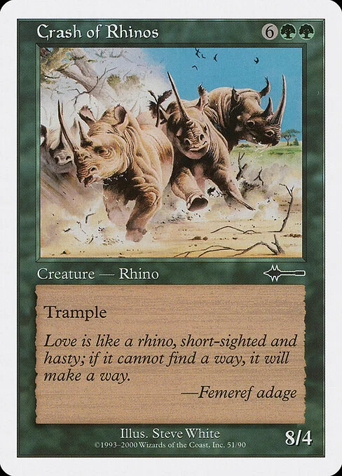 Crash of Rhinos, carta Magic di tipo Creature — Rhino illustrata da Steve White