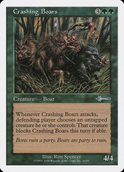 Crashing Boars, carta Magic di tipo Creature — Boar illustrata da Ron Spencer