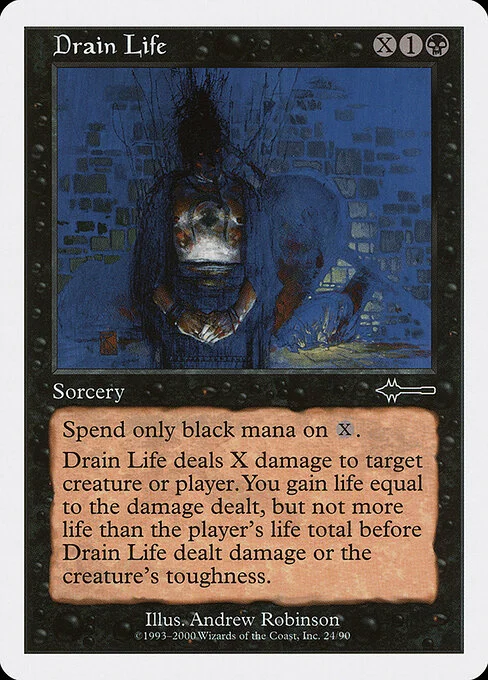 Drain Life, carta Magic di tipo Sorcery illustrata da Andrew Robinson