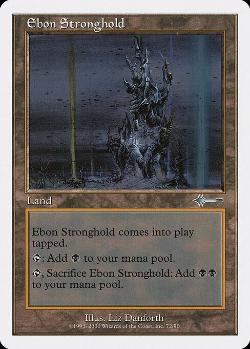 Ebon Stronghold, carta Magic di tipo Land illustrata da Liz Danforth