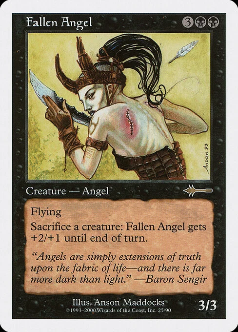 Fallen Angel, carta Magic di tipo Creature — Angel illustrata da Anson Maddocks