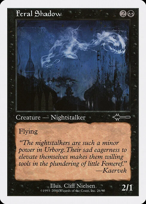 Feral Shadow, carta Magic di tipo Creature — Nightstalker illustrata da Cliff Nielsen