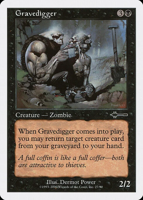 Gravedigger, carta Magic di tipo Creature — Zombie illustrata da Dermot Power