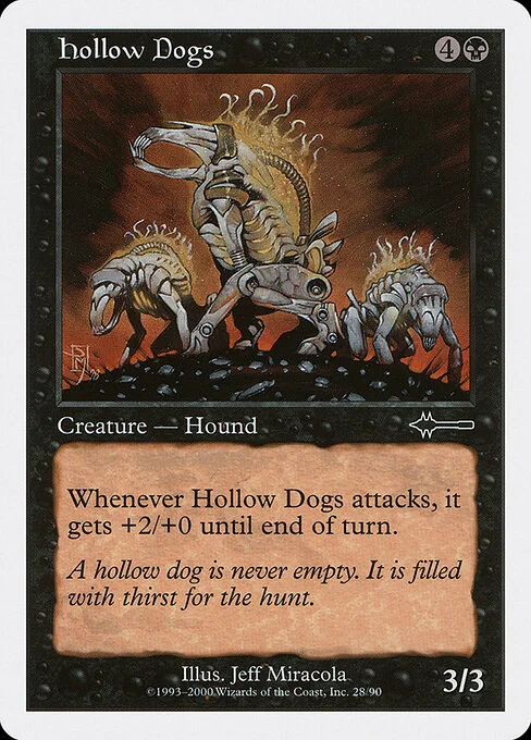 Hollow Dogs, carta Magic di tipo Creature — Phyrexian Zombie Dog illustrata da Jeff Miracola