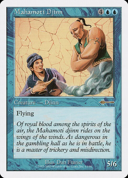 Mahamoti Djinn, carta Magic di tipo Creature — Djinn illustrata da Dan Frazier