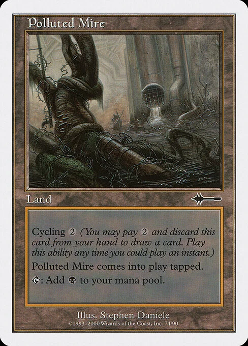 Polluted Mire, carta Magic di tipo Land illustrata da Stephen Daniele
