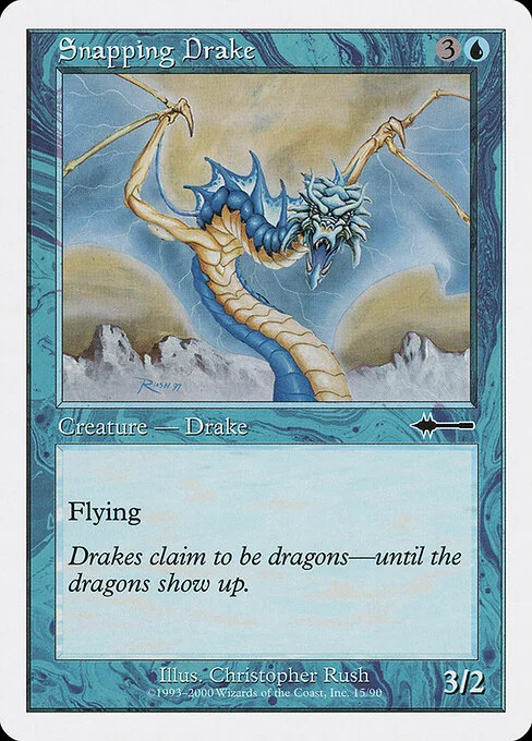Snapping Drake, carta Magic di tipo Creature — Drake illustrata da Christopher Rush