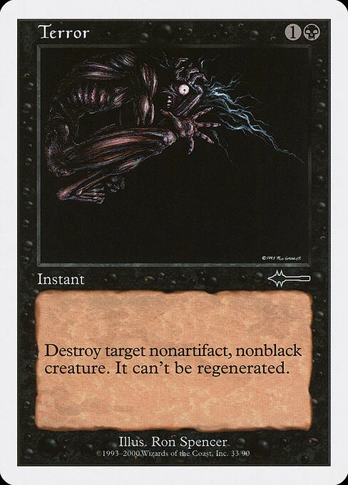 Terror, carta Magic di tipo Instant illustrata da Ron Spencer