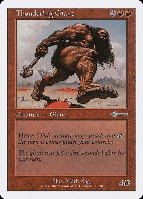 Thundering Giant, carta Magic di tipo Creature — Giant illustrata da Mark Zug