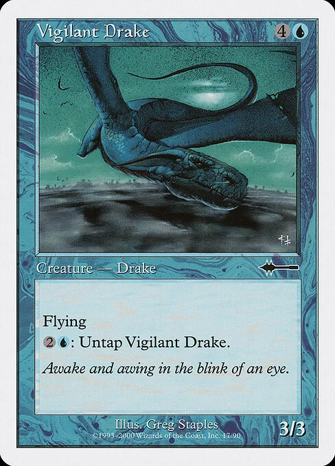 Vigilant Drake, carta Magic di tipo Creature — Drake illustrata da Greg Staples