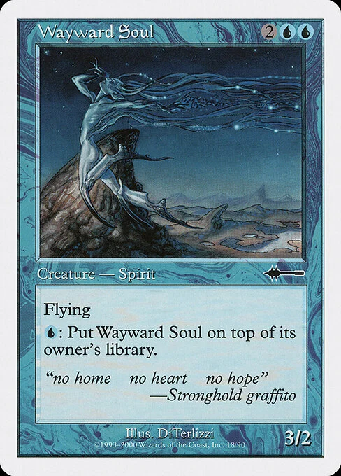 Wayward Soul, carta Magic di tipo Creature — Spirit illustrata da M. W. Kaluta & DiTerlizzi