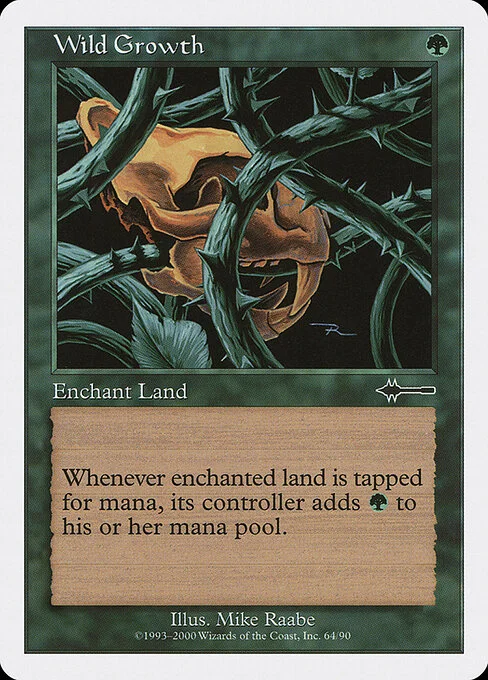 Wild Growth, carta Magic di tipo Enchantment — Aura illustrata da Mike Raabe