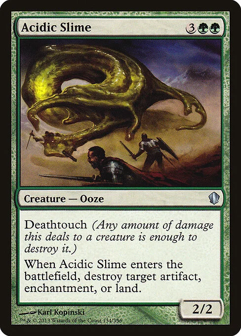 Acidic Slime, carta Magic di tipo Creature — Ooze illustrata da Karl Kopinski