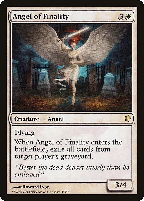 Angel of Finality, carta Magic di tipo Creature — Angel illustrata da Howard Lyon