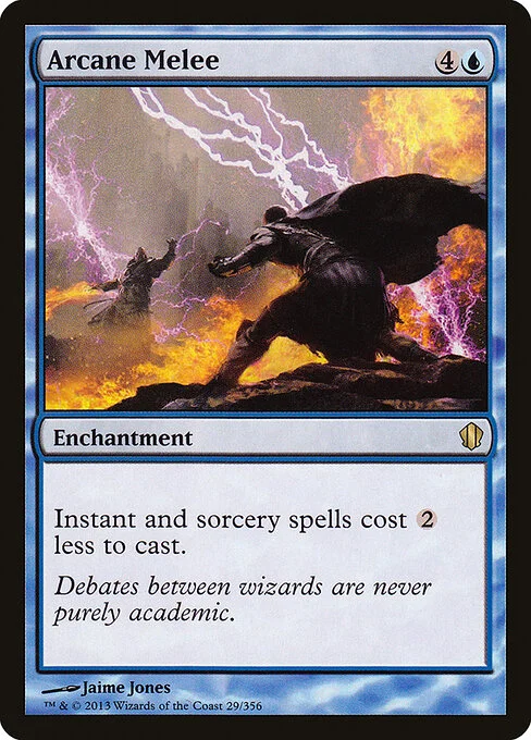 Arcane Melee, carta Magic di tipo Enchantment illustrata da Jaime Jones