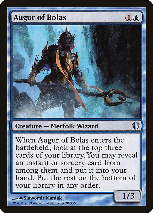 Augur of Bolas, carta Magic di tipo Creature — Merfolk Wizard illustrata da Slawomir Maniak