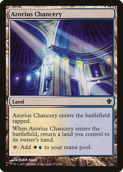 Azorius Chancery, carta Magic di tipo Land illustrata da John Avon