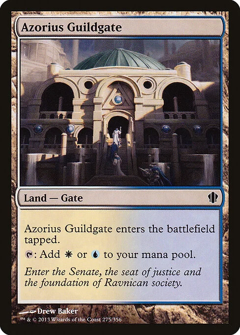 Azorius Guildgate, carta Magic di tipo Land — Gate illustrata da Drew Baker