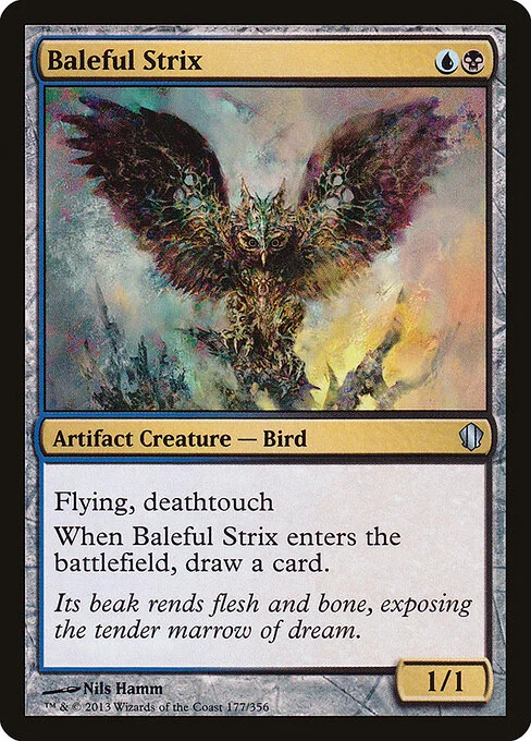 Baleful Strix, carta Magic di tipo Artifact Creature — Bird illustrata da Nils Hamm