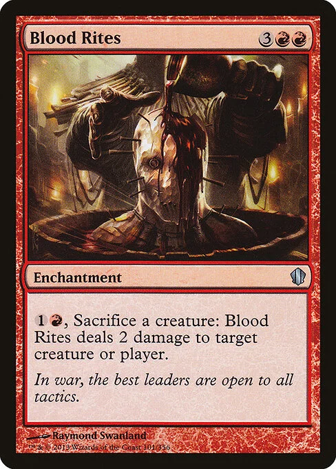Blood Rites, carta Magic di tipo Enchantment illustrata da Raymond Swanland