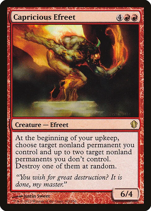 Capricious Efreet, carta Magic di tipo Creature — Efreet illustrata da Justin Sweet