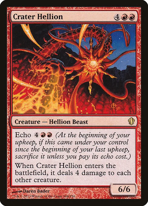 Crater Hellion, carta Magic di tipo Creature — Hellion Beast illustrata da Daren Bader