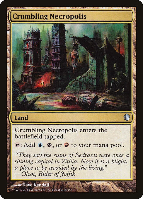 Crumbling Necropolis, carta Magic di tipo Land illustrata da Dave Kendall