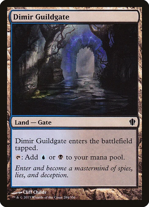 Dimir Guildgate, carta Magic di tipo Land — Gate illustrata da Cliff Childs