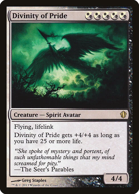 Divinity of Pride, carta Magic di tipo Creature — Spirit Avatar illustrata da Greg Staples