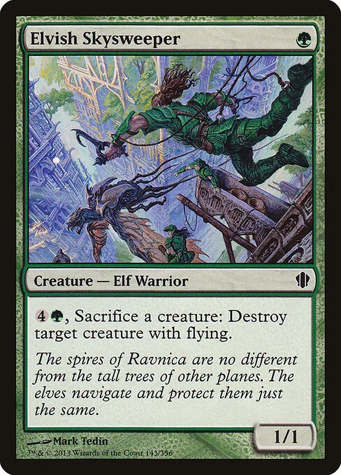 Elvish Skysweeper, carta Magic di tipo Creature — Elf Warrior illustrata da Mark Tedin