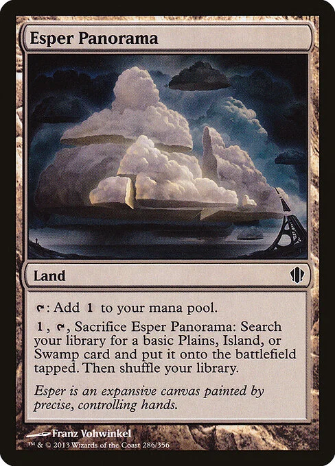 Esper Panorama, carta Magic di tipo Land illustrata da Franz Vohwinkel