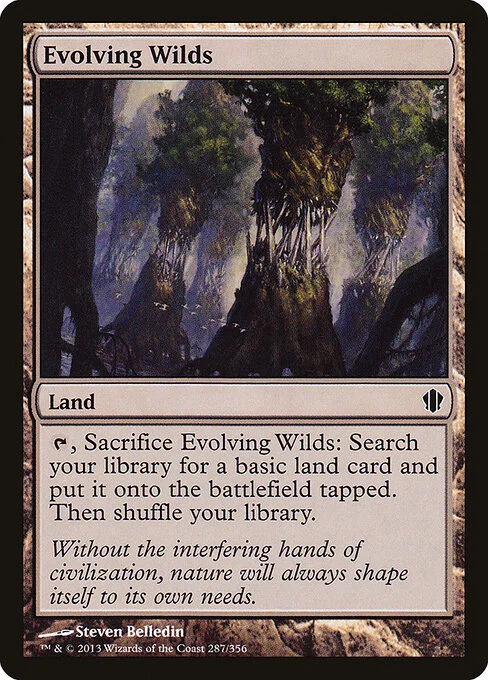 Evolving Wilds, carta Magic di tipo Land illustrata da Steven Belledin