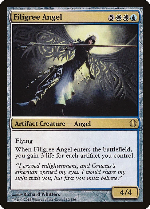 Filigree Angel, carta Magic di tipo Artifact Creature — Angel illustrata da Richard Whitters