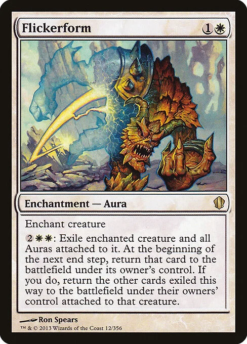 Flickerform, carta Magic di tipo Enchantment — Aura illustrata da Ron Spears