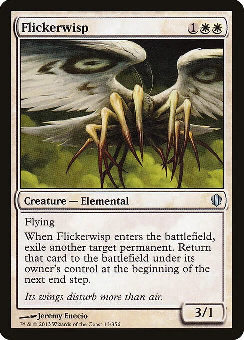 Flickerwisp, carta Magic di tipo Creature — Elemental illustrata da Jeremy Enecio