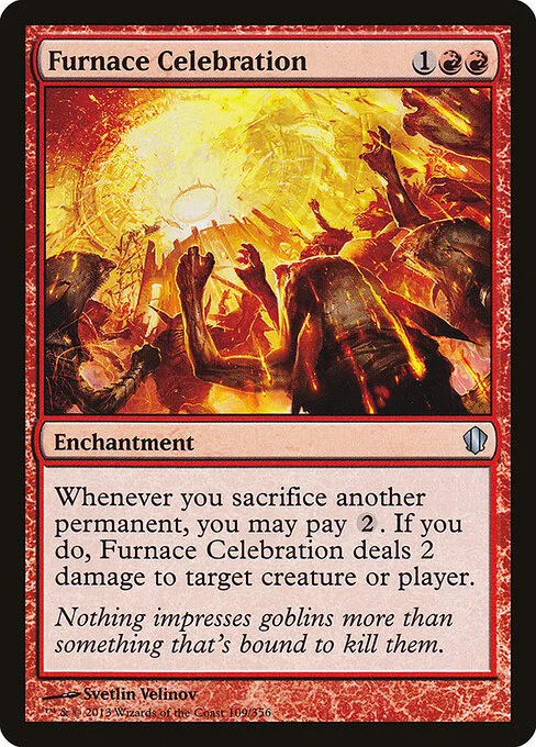 Furnace Celebration, carta Magic di tipo Enchantment illustrata da Svetlin Velinov