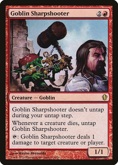 Goblin Sharpshooter, carta Magic di tipo Creature — Goblin illustrata da Wayne Reynolds