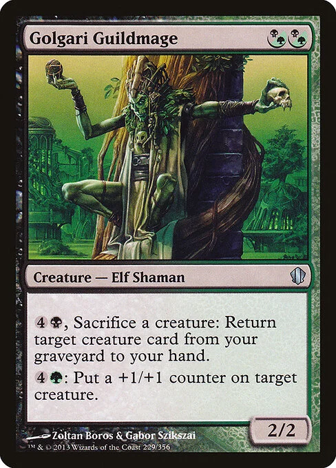 Golgari Guildmage, carta Magic di tipo Creature — Elf Shaman illustrata da Zoltan Boros & Gabor Szikszai