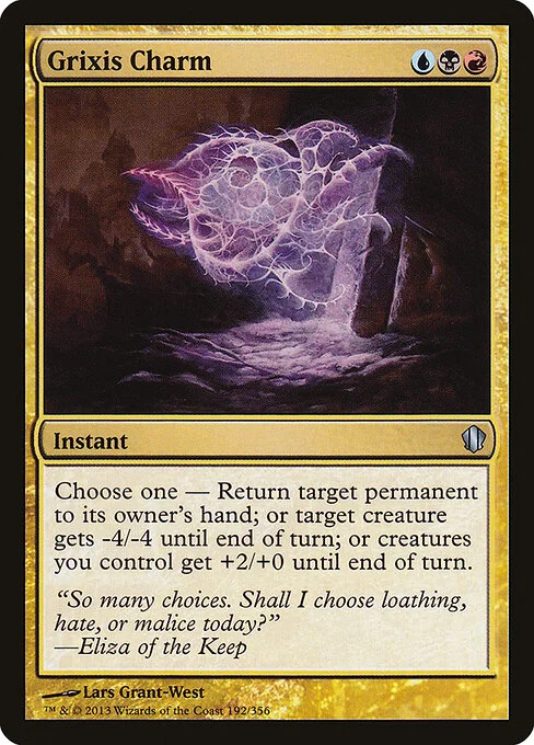 Grixis Charm, carta Magic di tipo Instant illustrata da Lars Grant-West